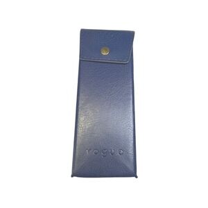 Vogue Blue Faux Leather Glasses Case Holder Snap Closure‎